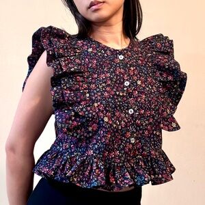 Ruffle Peplum Top Small